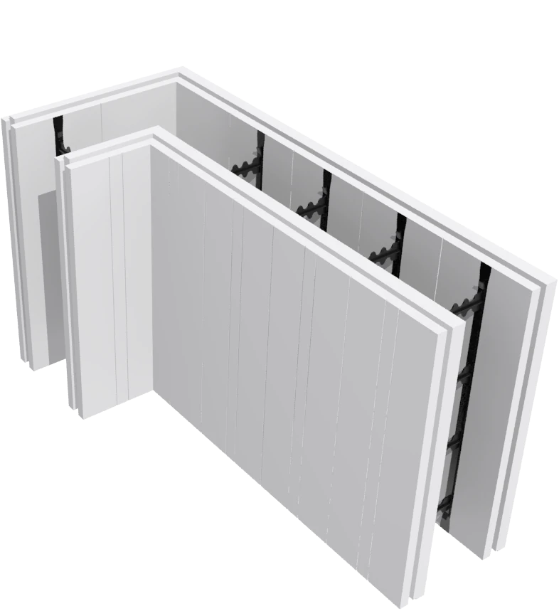 FormPro ICF EE corner block — pre-formed 90-degree corner panel