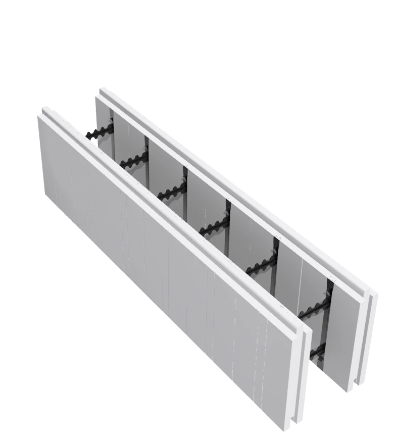 FormPro ICF EE half block — half-length panel pair for openings and wall ends